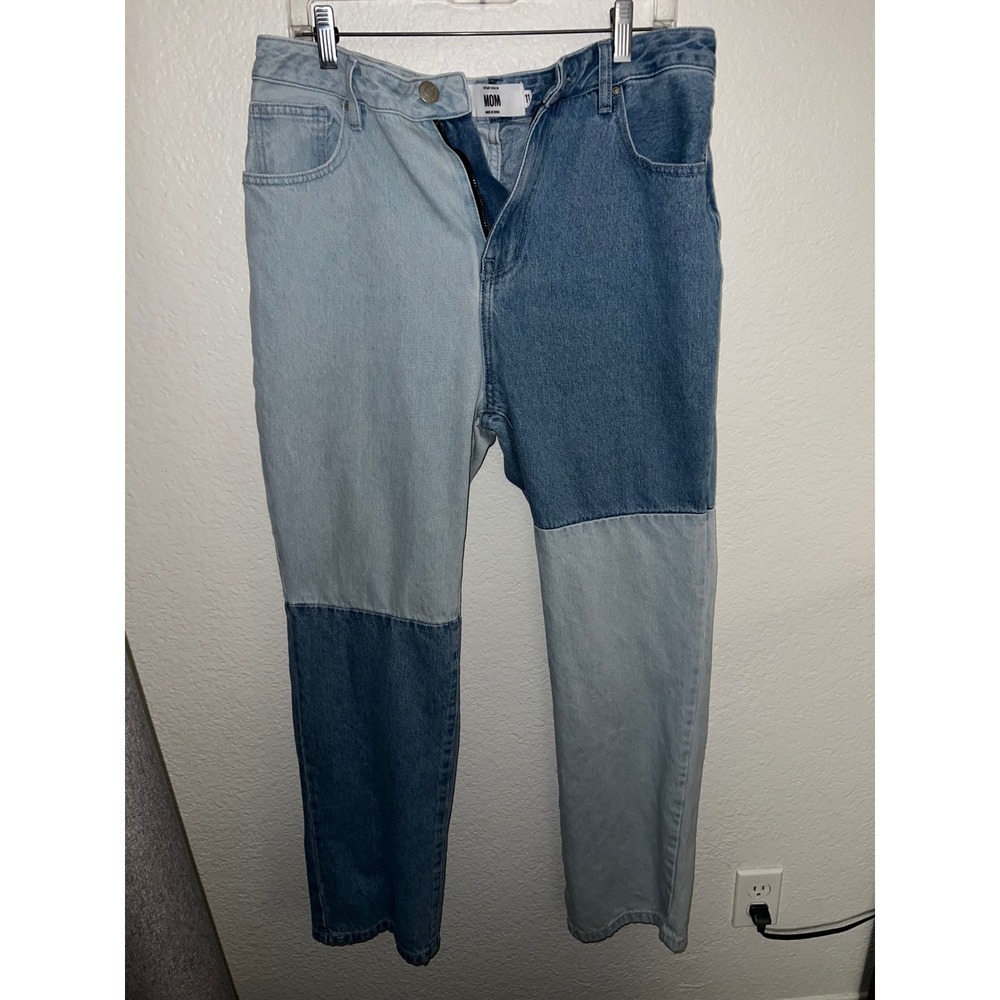 Refuge Denim Mom High Rise Y2K Colorblock Grunge Casual Jeans Blue Size 11